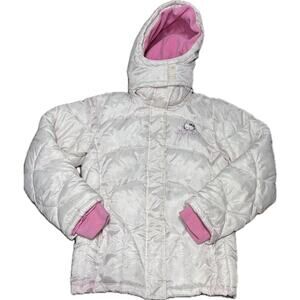 Hello Kitty Sanrio Kids Puffer Coat Size Large - Removable Hood